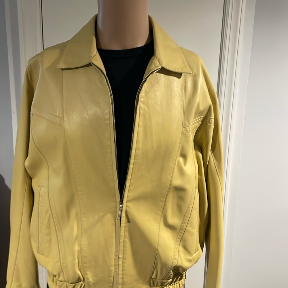Baby lamb skin leather jacket